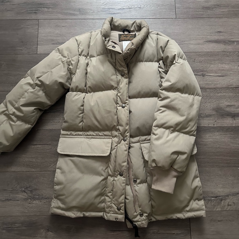Vintage Eddie Bauer Goose-down tan jacket size s